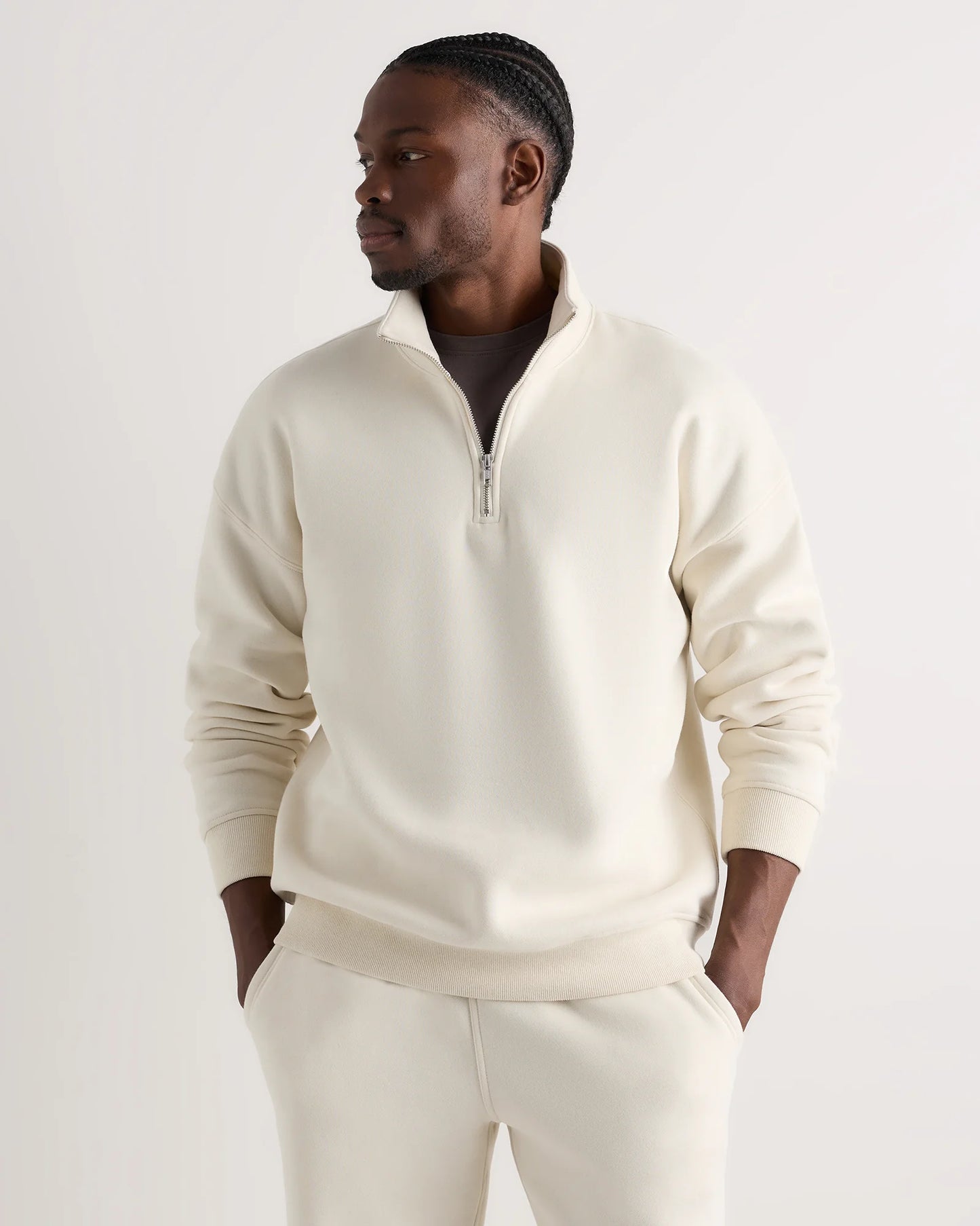 Everyday Fleece Quarter-Zip Sweatshirt - S / Coastal Sage