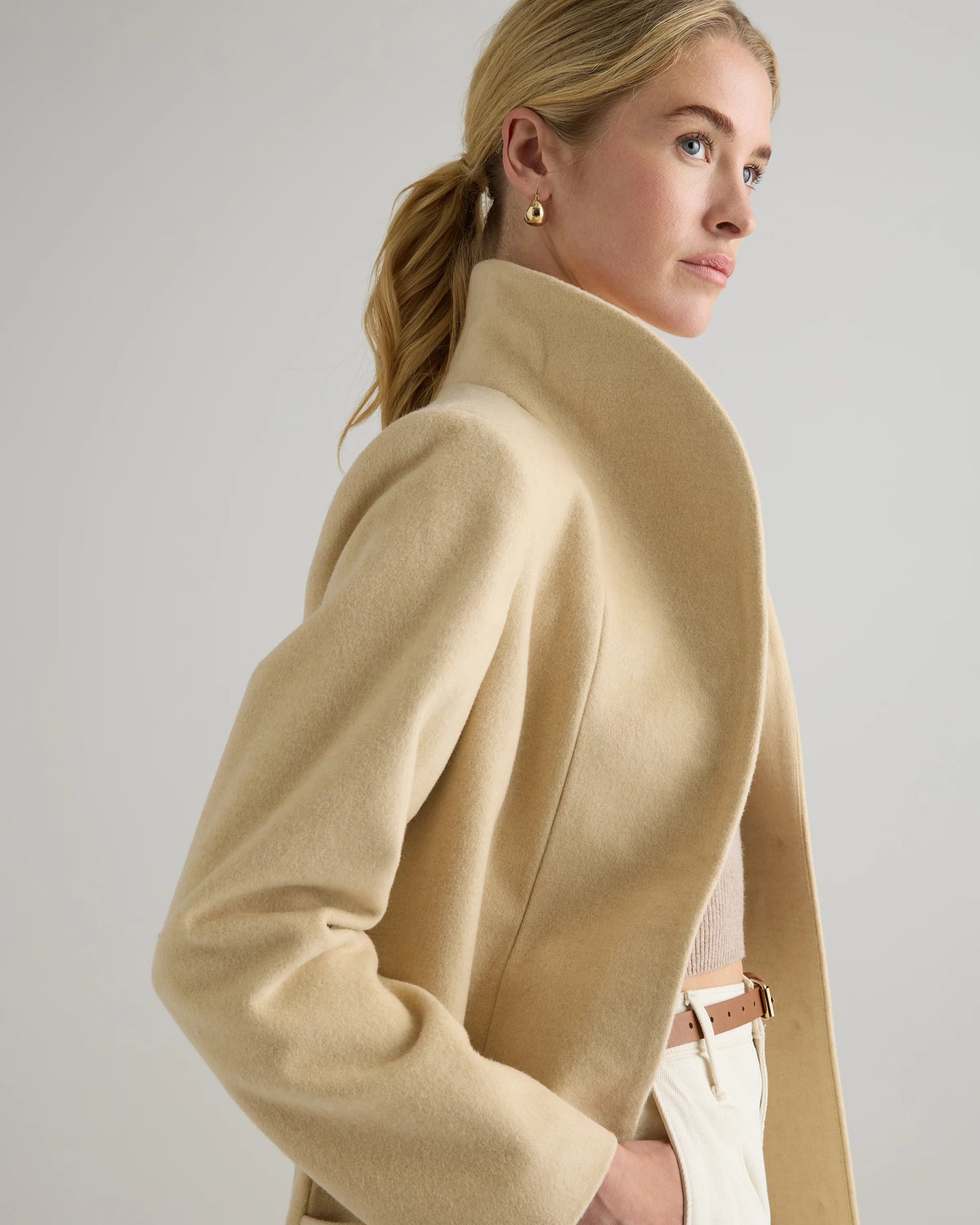 Italian Wool Cocoon Coat - XS / Black