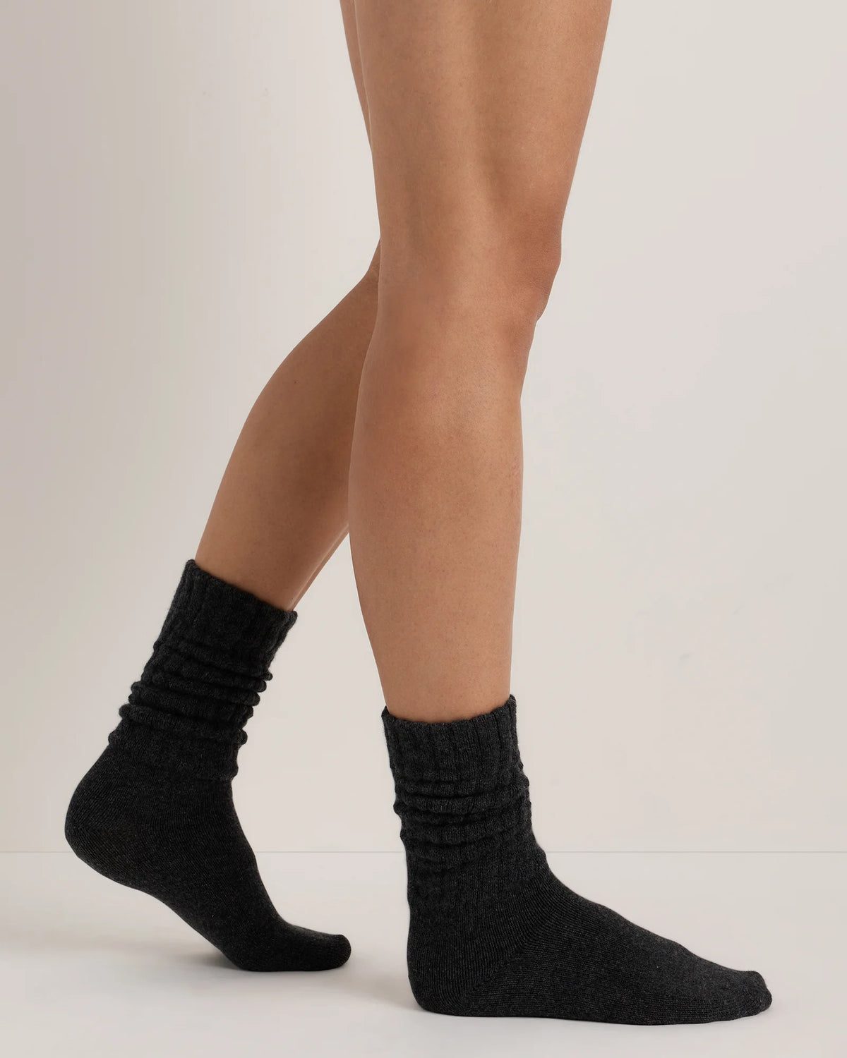 Mongolian Cashmere Slouch Sock - XS/S / Ivory