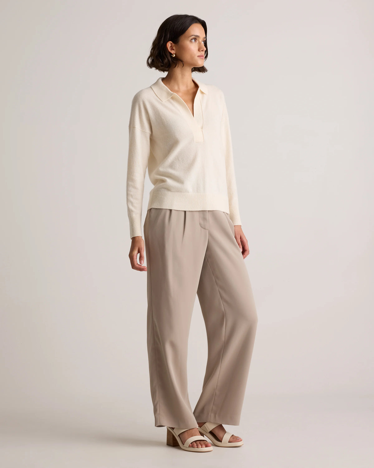 Mongolian Cashmere Polo Sweater - XS / Pale Custard Yellow