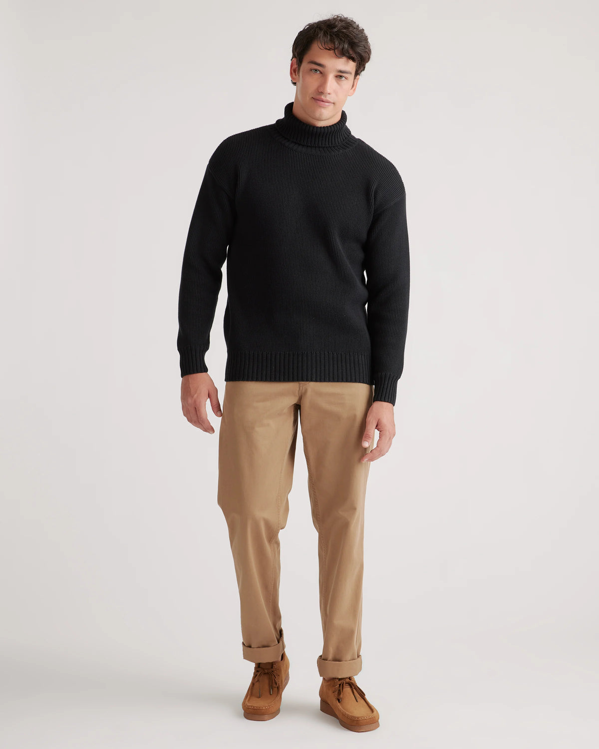 100% Organic Cotton Turtleneck Sweater - S / Charcoal