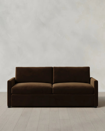 Brennan Sofa in Performance Velvet - 7ft / Taupe
