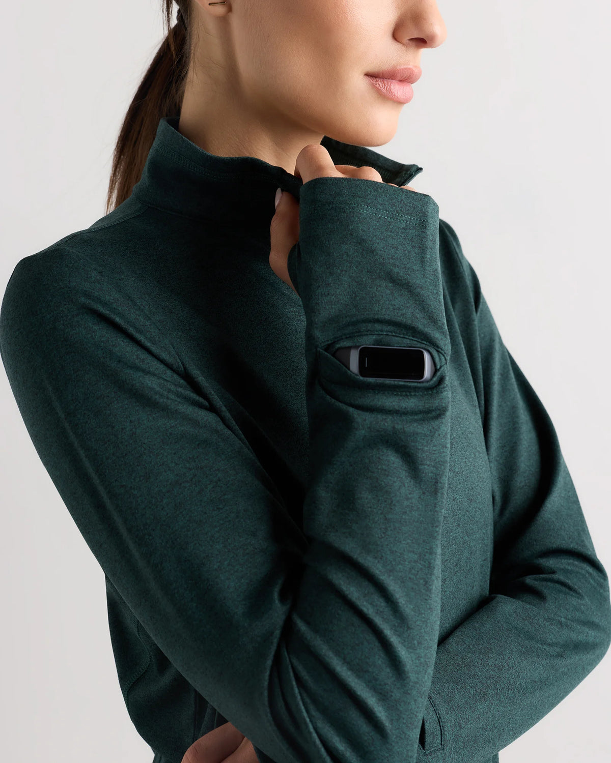 Flowknit Quarter-Zip Pullover - XS / Heather Deep Navy