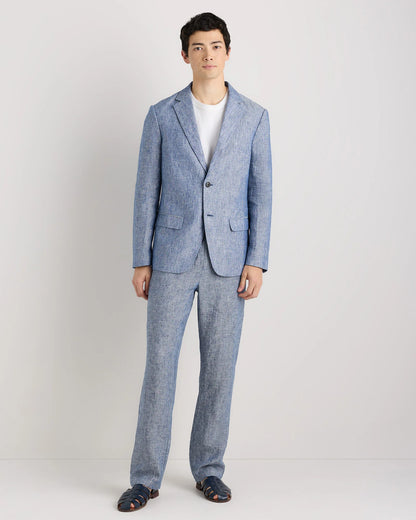 100% European Linen Blazer - XS / French Blue