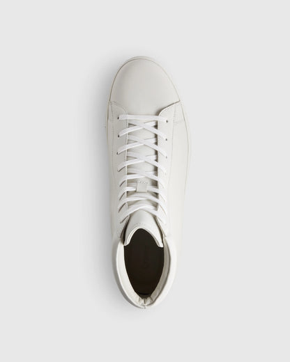 Italian Leather High Top Everyday Sneaker - 7 / White
