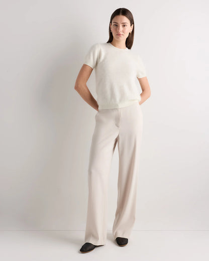 Women's Brushed Cashmere Tee - XS / Ivory