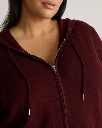 Mongolian Cashmere Full-Zip Hoodie - 1X / True Navy