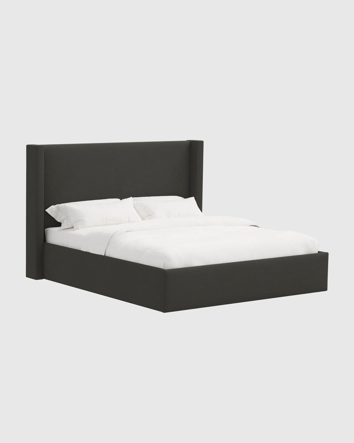 100% Linen Wingback Bed - Full / Canvas