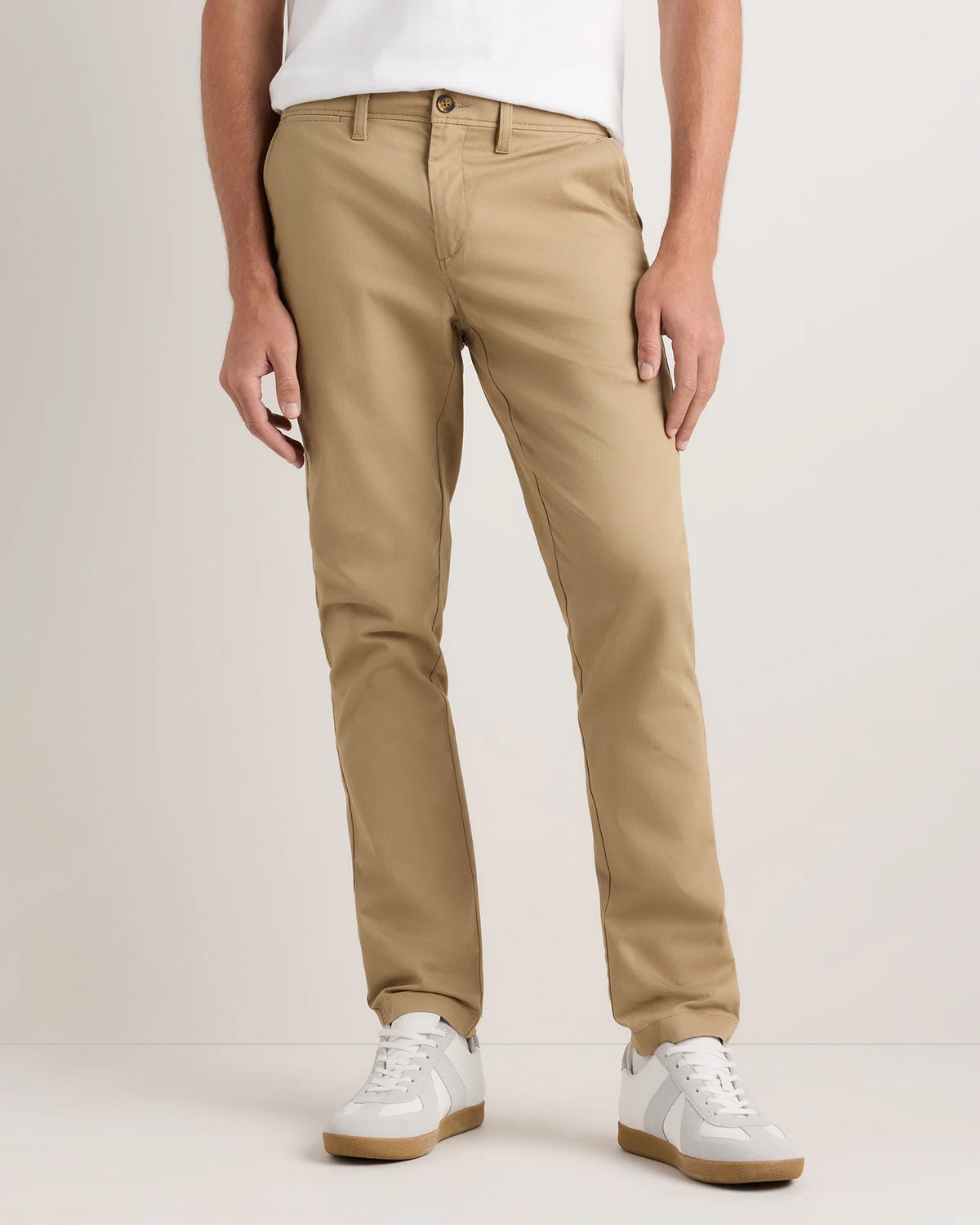 Organic Cotton Stretch Chino Pants - Slim - 30X30 / Stone