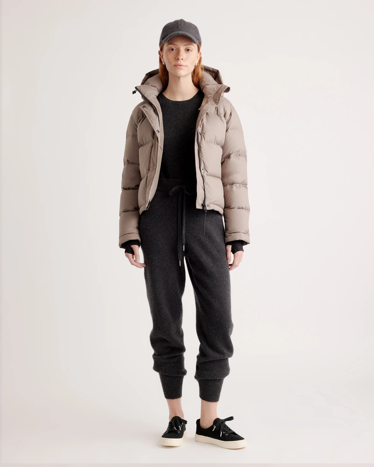Responsible Down Cropped Puffer Jacket - XS / Shiny Black