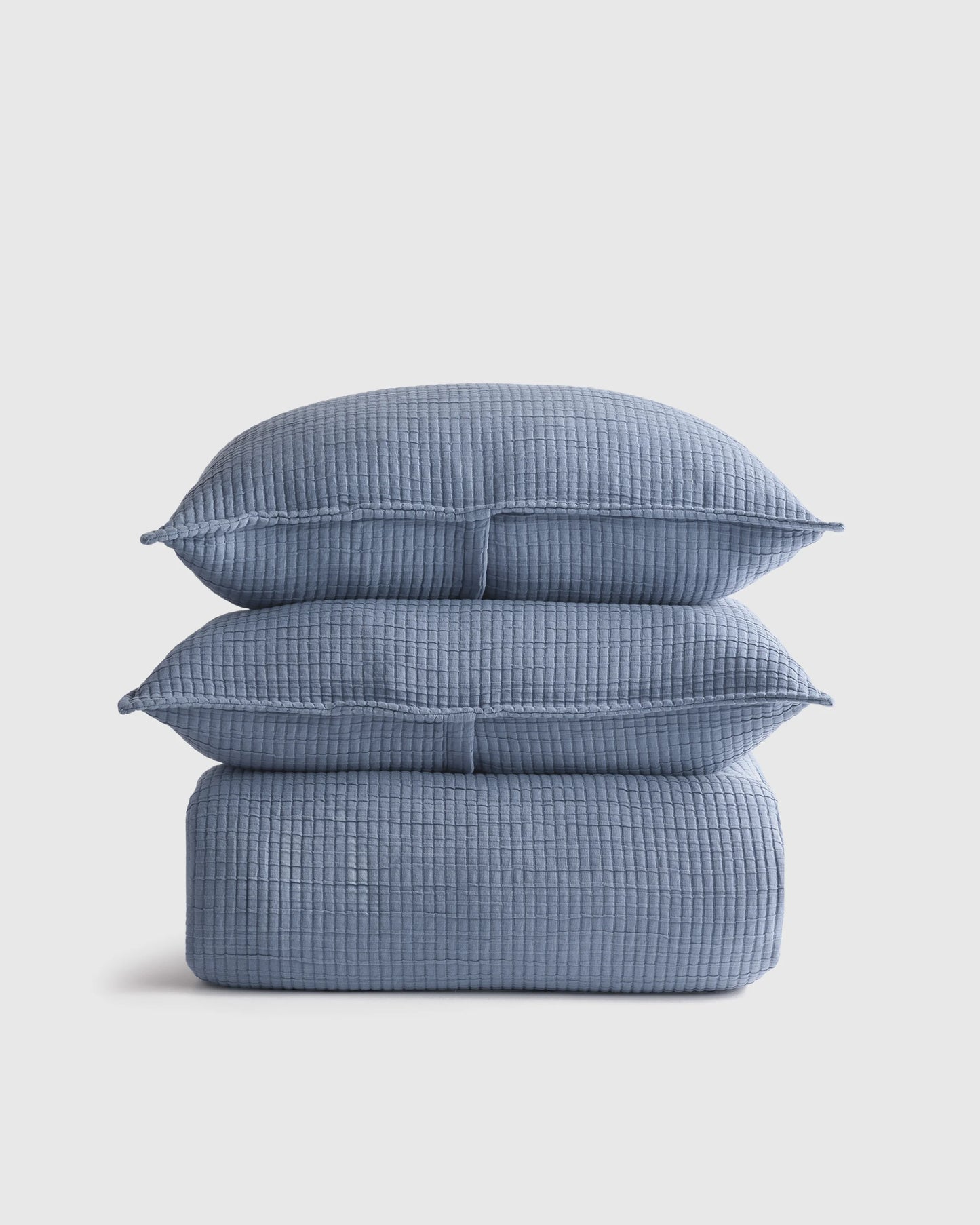Organic Ribbed Cotton Coverlet Set - Twin / Toffee