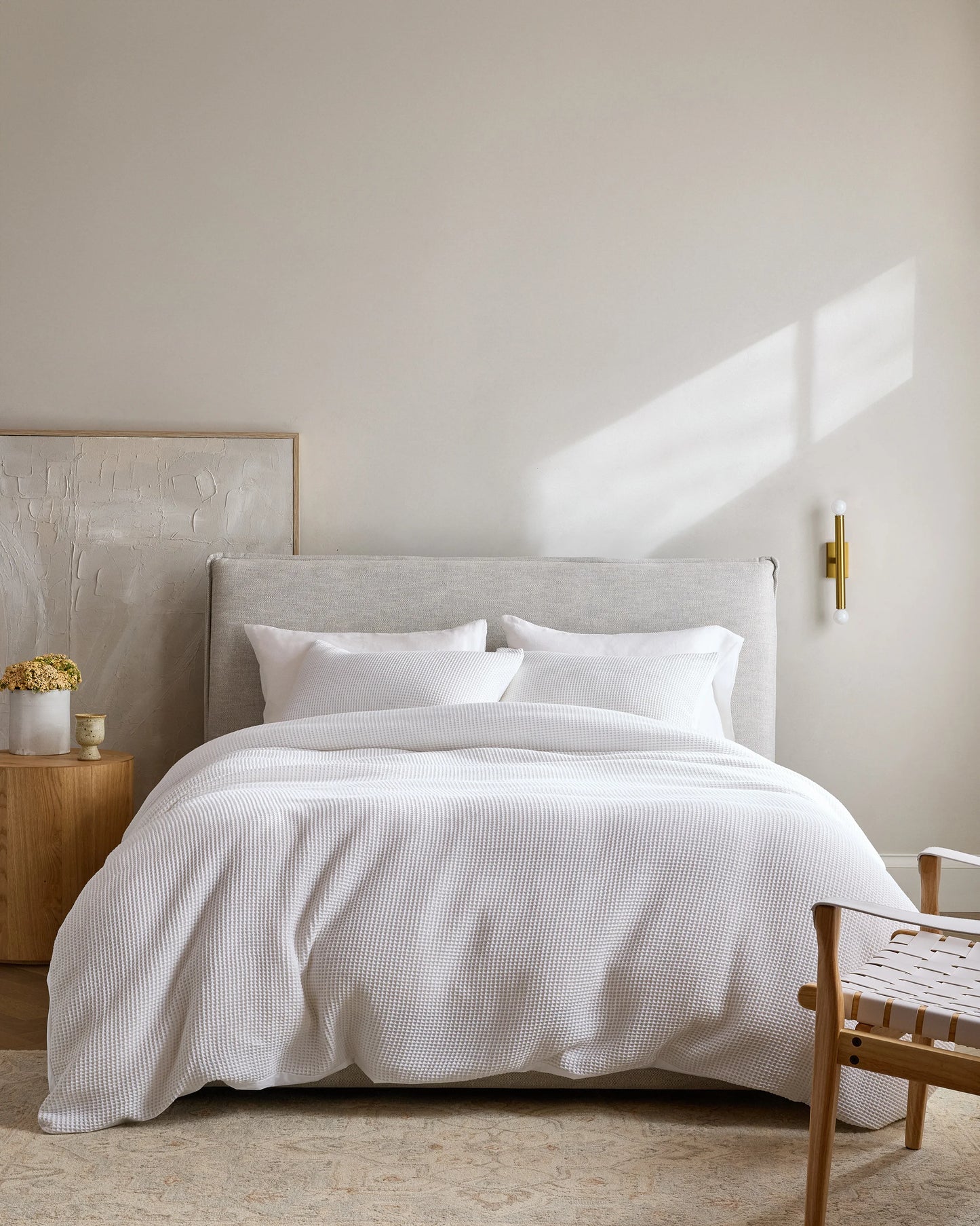 Organic Waffle Sham Set - Standard / White