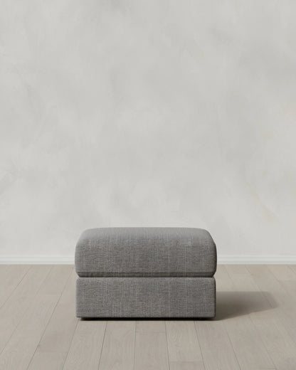 Ashford Deep Seat Ottoman in Performance Chenille Linen Blend - One Size / Sorrell
