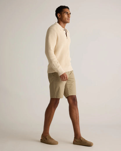 Organic Cotton Classic Stretch Chino Shorts - 9" - 30 / Sand Dune