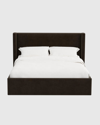 Wingback Bed in Performance Velvet - Full / Butterscotch