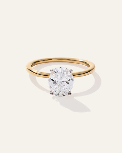 Lab Grown Diamond Oval Petite Classic Engagement Ring - 2ct - 4 / Yellow Gold