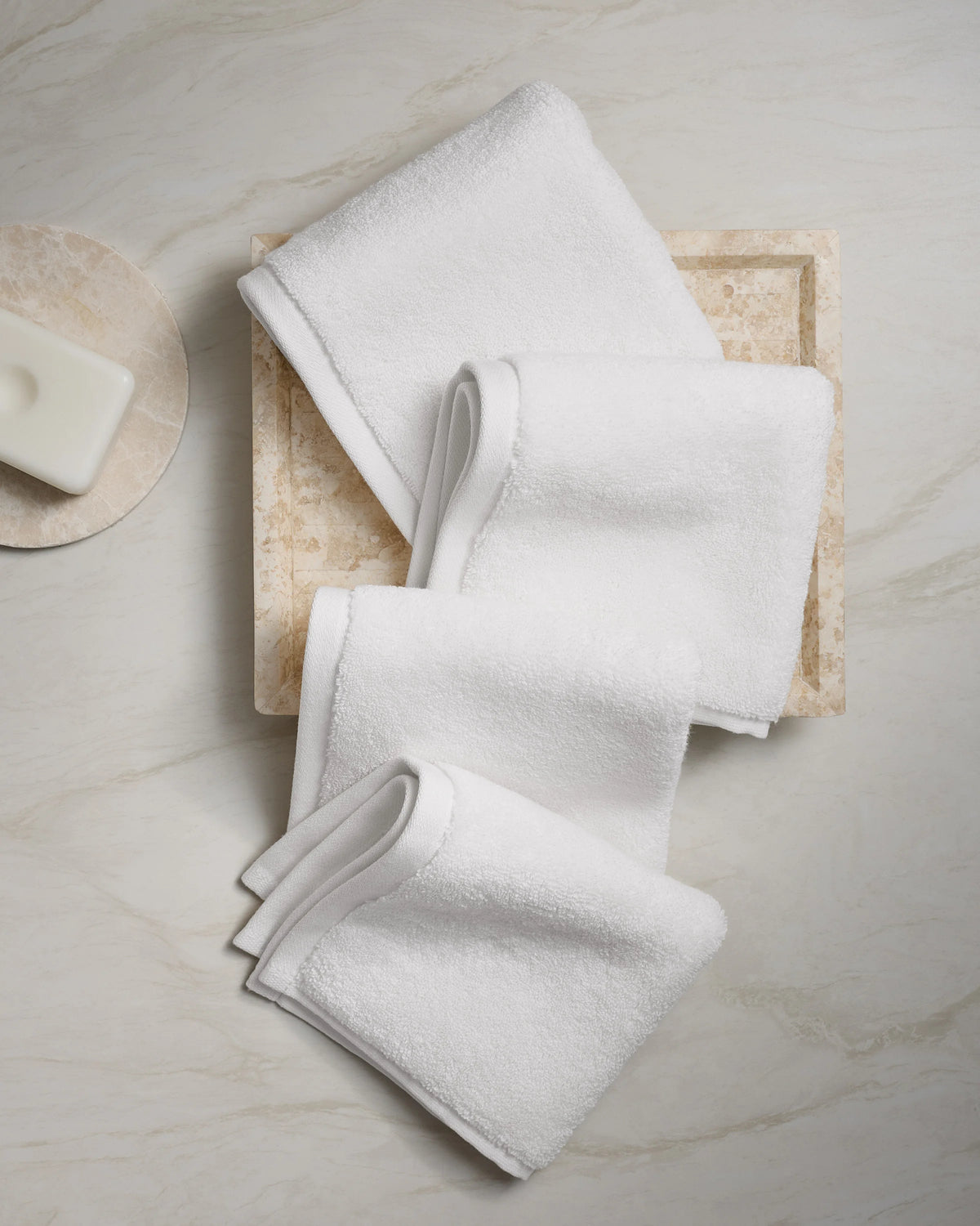 Plush Organic Turkish Cotton Washcloth (Set of 4) - One Size / White