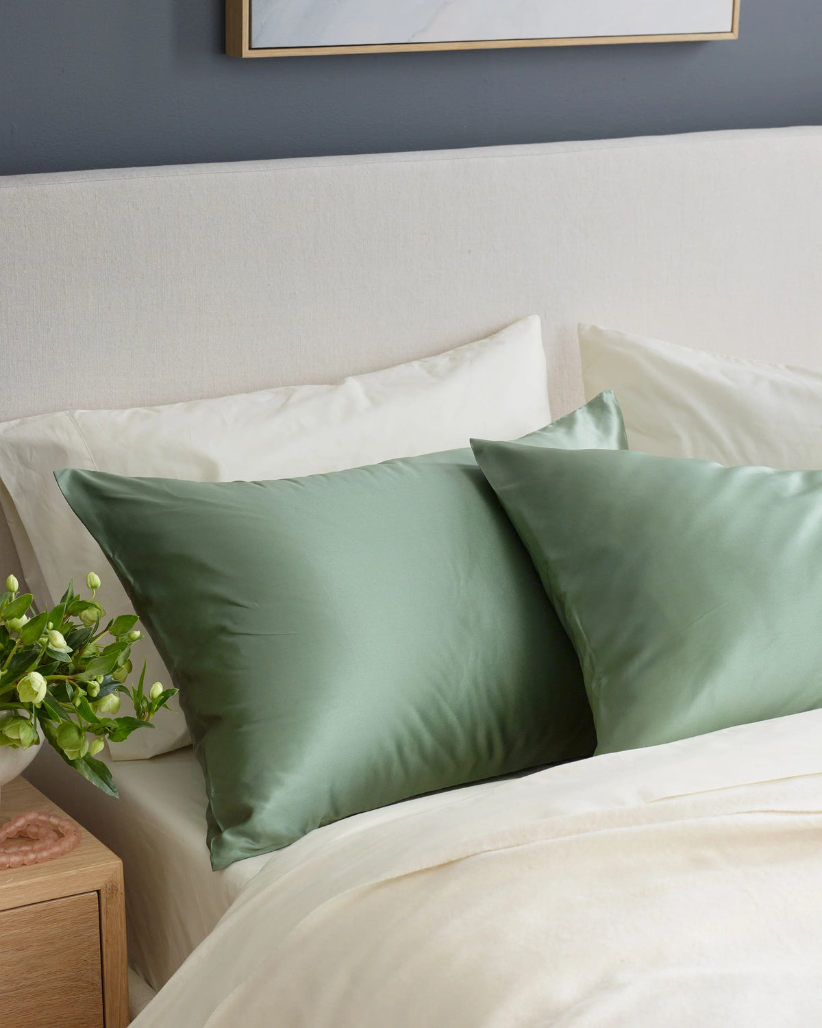 100% Mulberry Silk Pillowcase - Standard / White