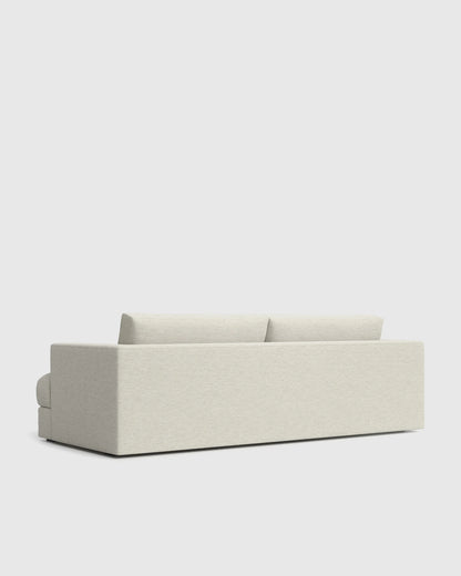 Sierra Curved Arm Sofa in Performance Basketweave - 7ft / Flax
