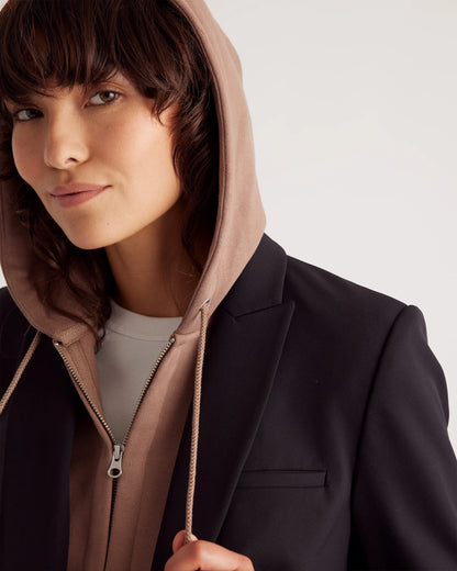 Organic Heavyweight Fleece Hoodie Blazer Insert - XS/S/M / Black