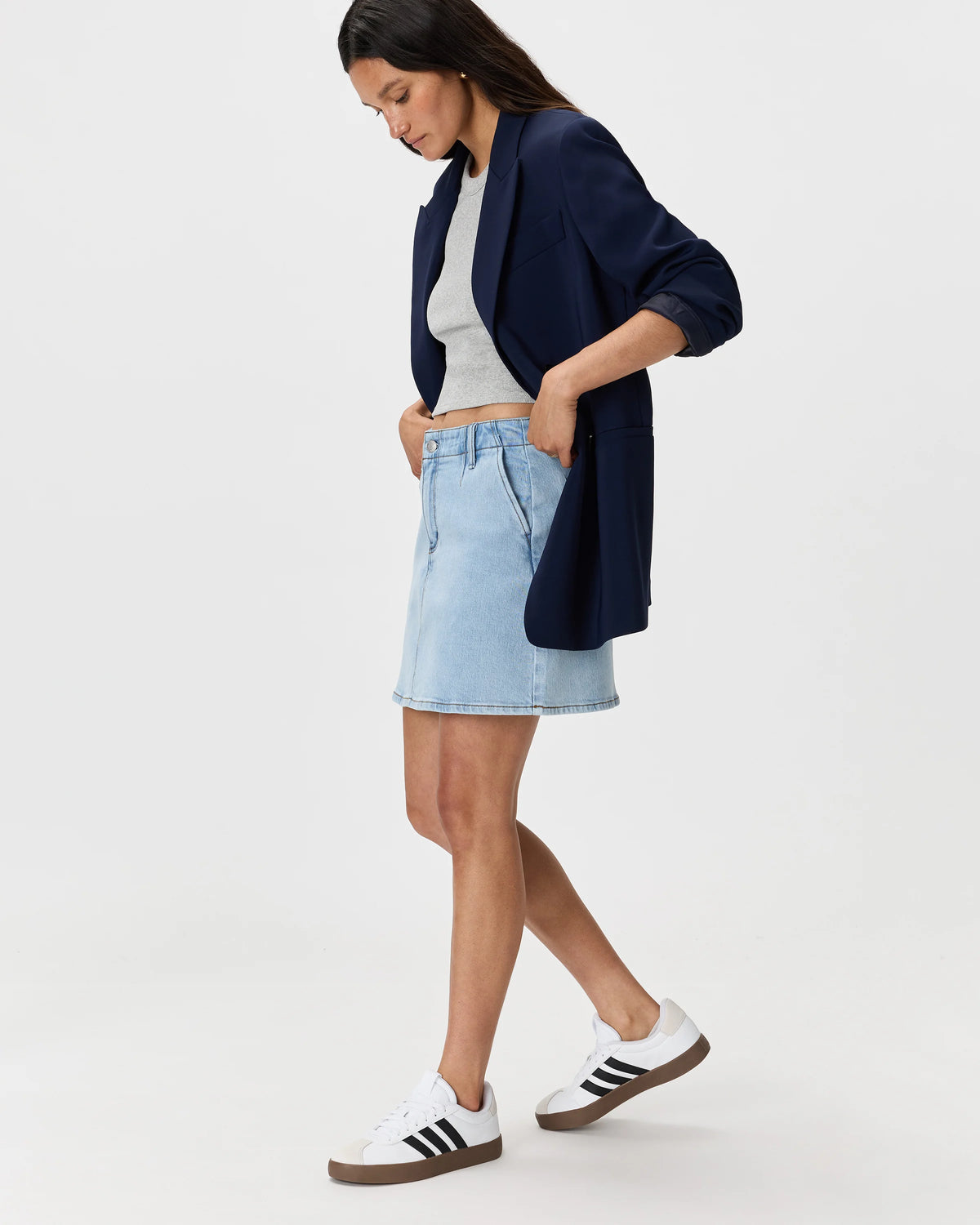 Stretch Denim Mini Skirt - 24 / Obsidian Blue