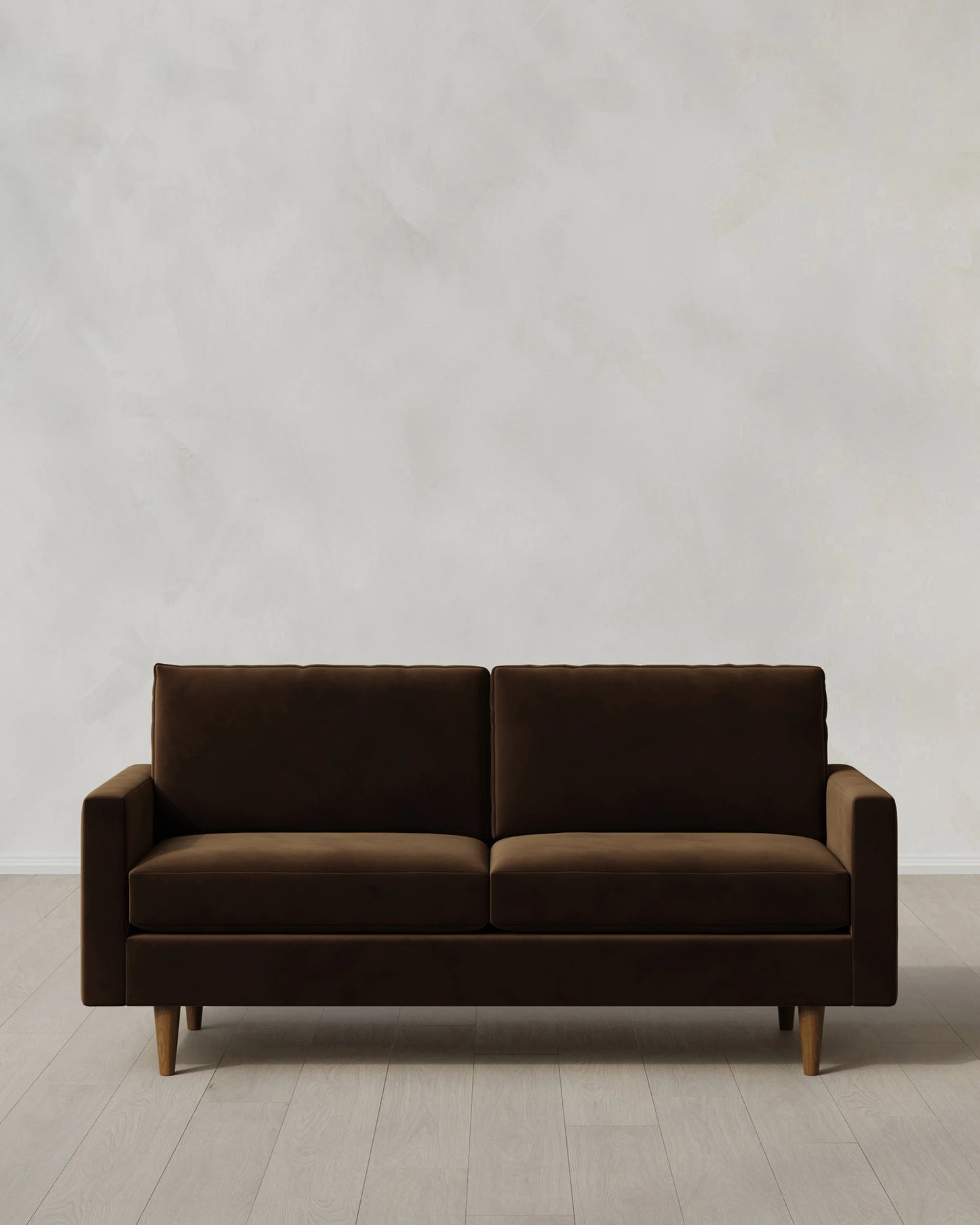 Atlas Midcentury Sofa in Performance Velvet - 6ft / Ivory