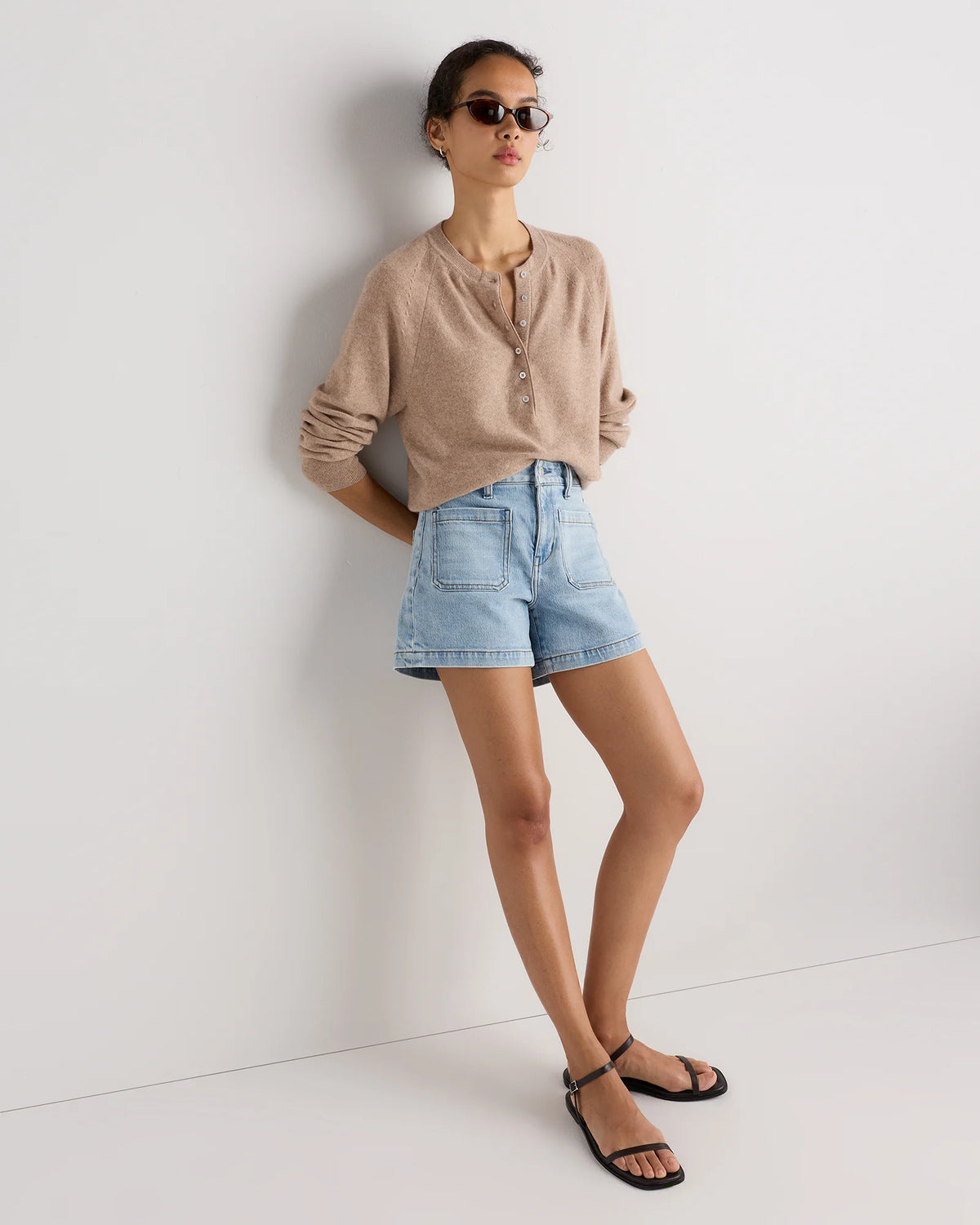 Bella Stretch Patch Pocket Shorts - 24 / Cool Blue