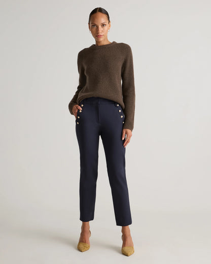 Ultra-Stretch Ponte Straight Leg Mariner Pants - XS / Morel Grey