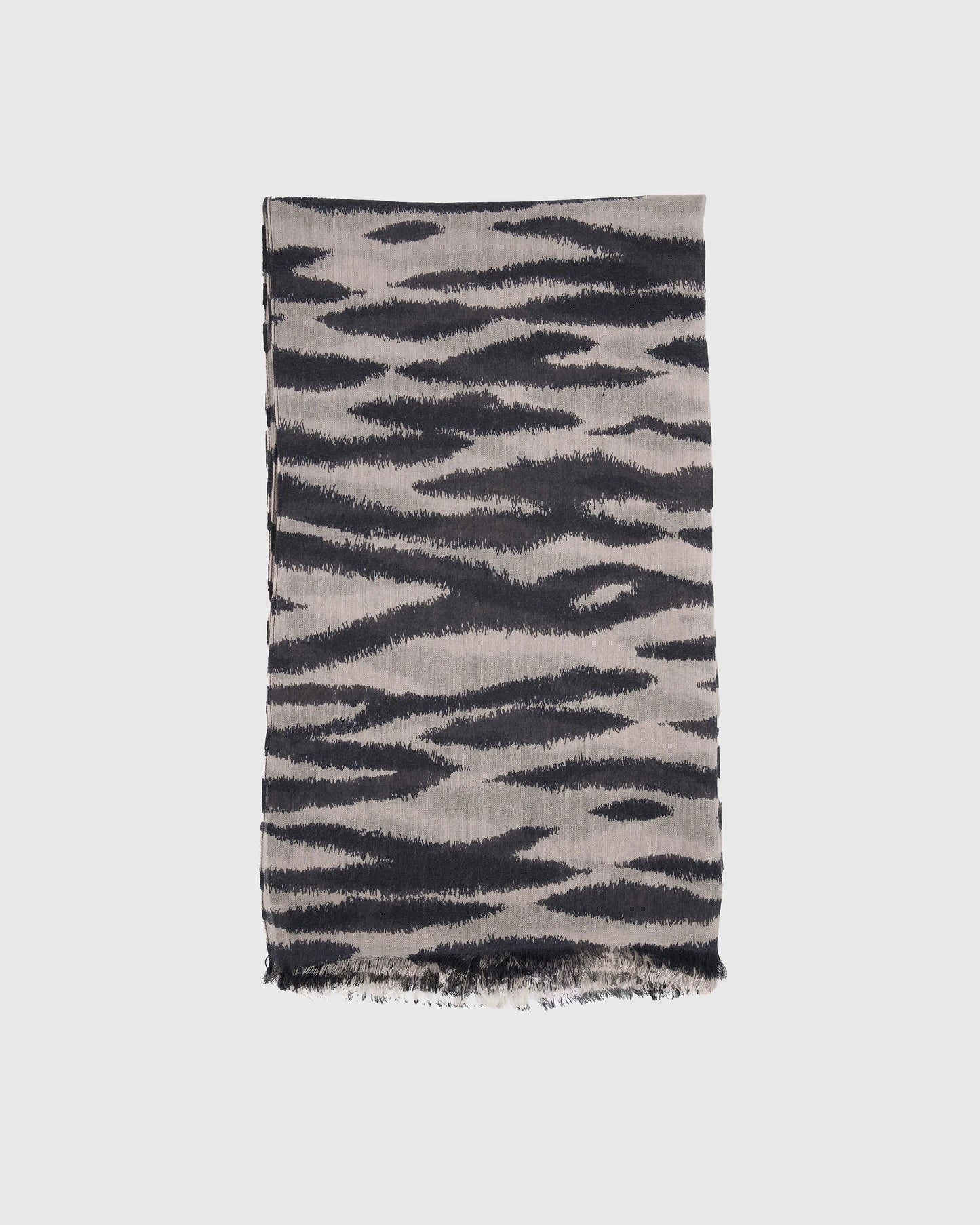 Featherweight Wool Cashmere Frayed Edge Scarf - One Size / Island Sand