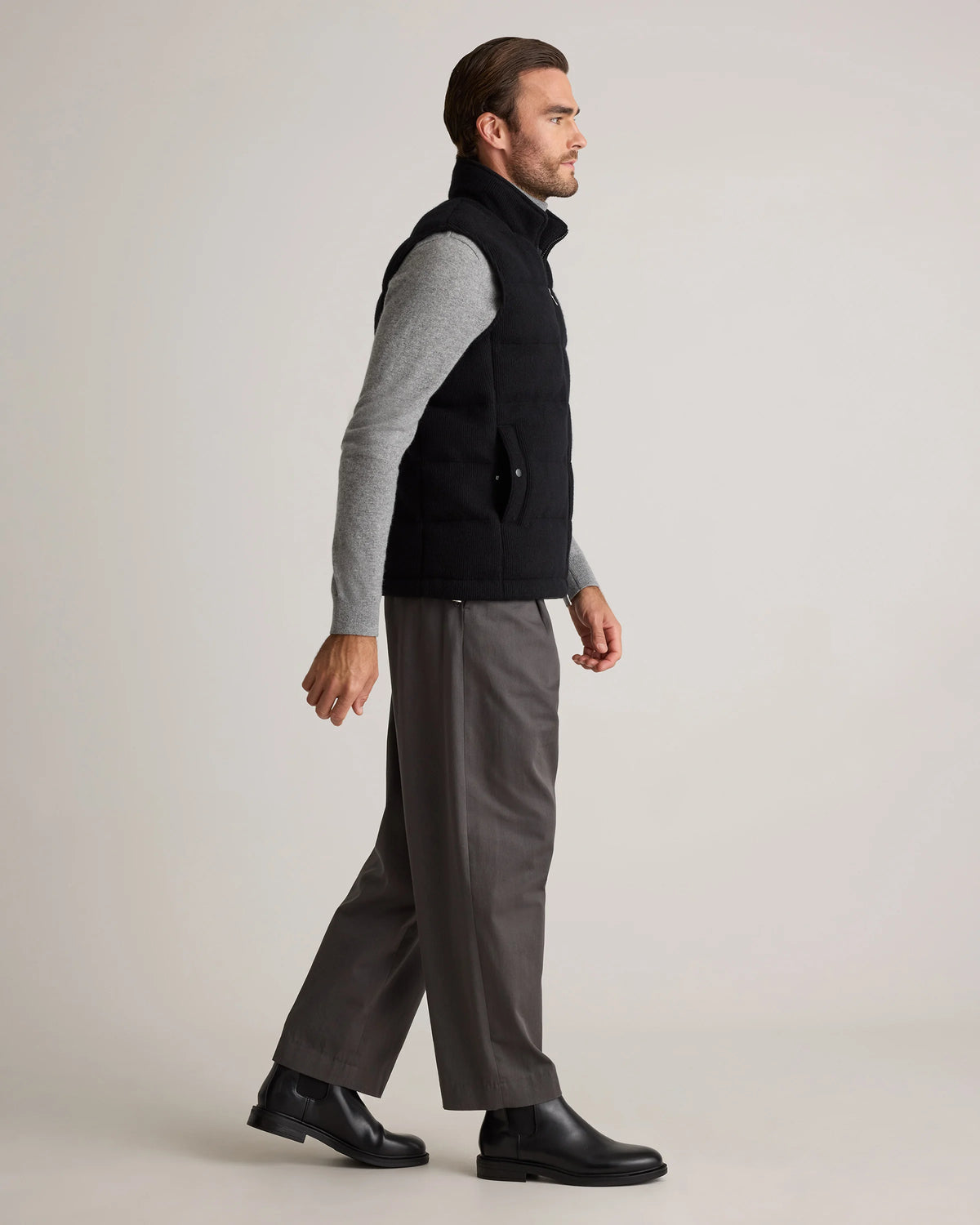 Mongolian Cashmere Puffer Vest - S / True Navy