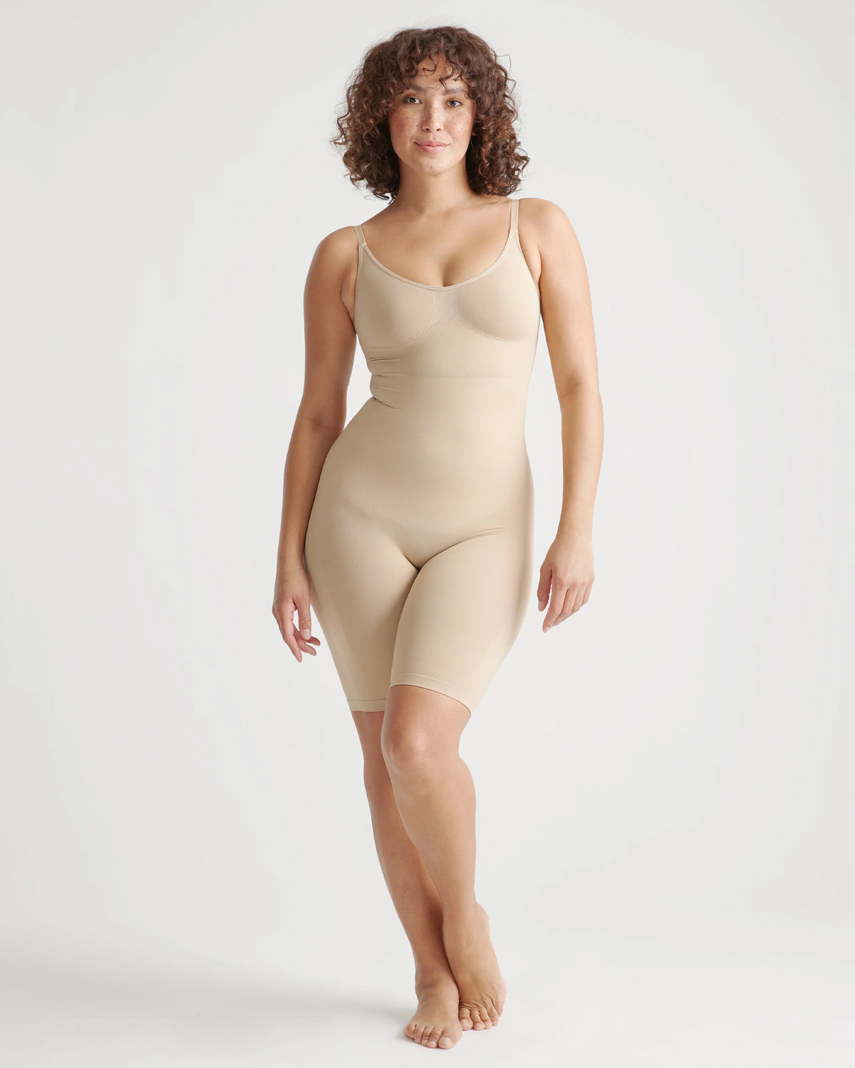 Sculpting Mid-Thigh Bodysuit - XS / Black