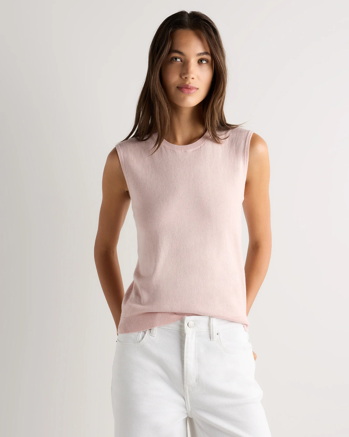 Lightweight Cotton Cashmere Sweater Tank - XS / Black