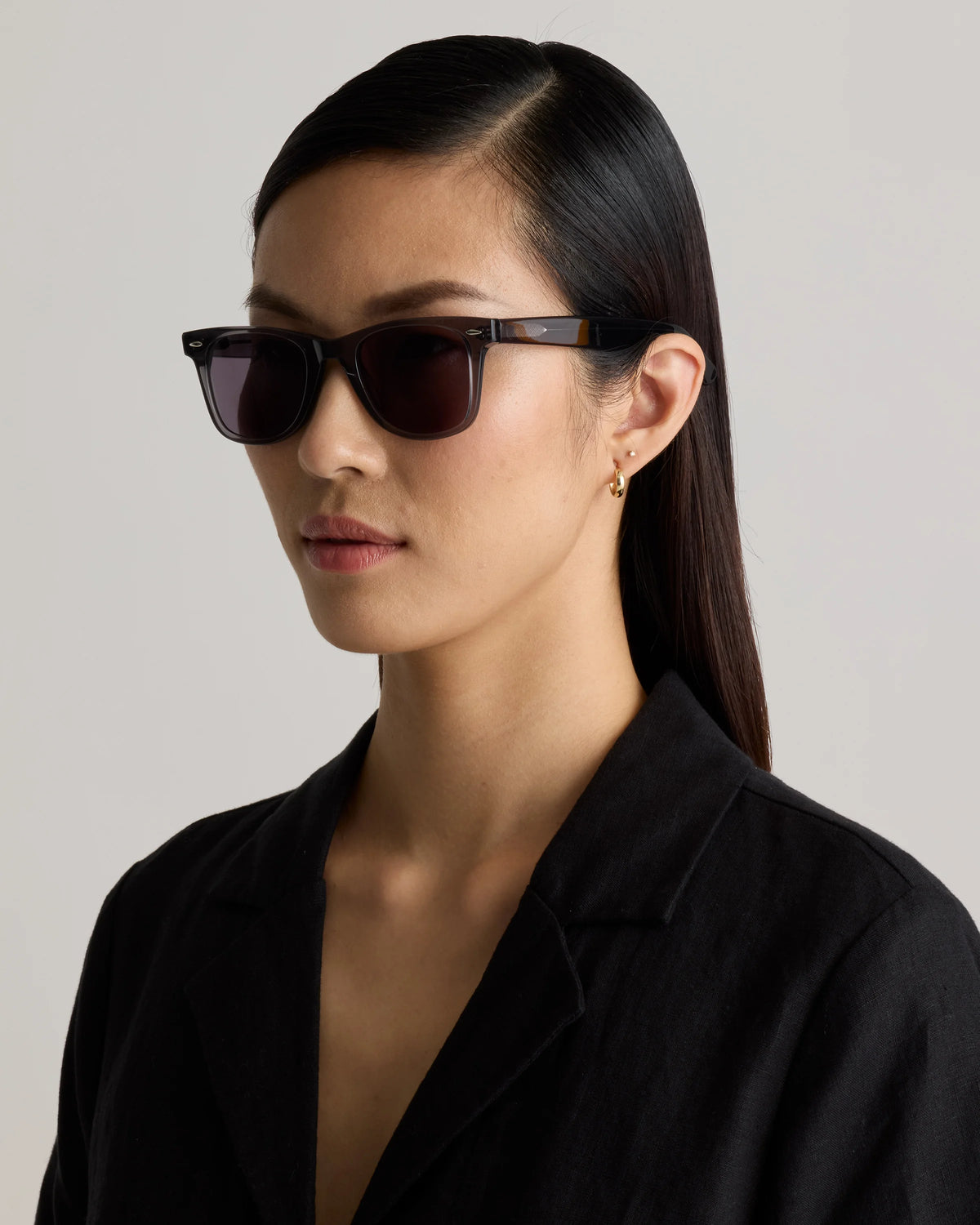 Walker Polarized Acetate Sunglasses - One Size / Clear Slate with Grey lens