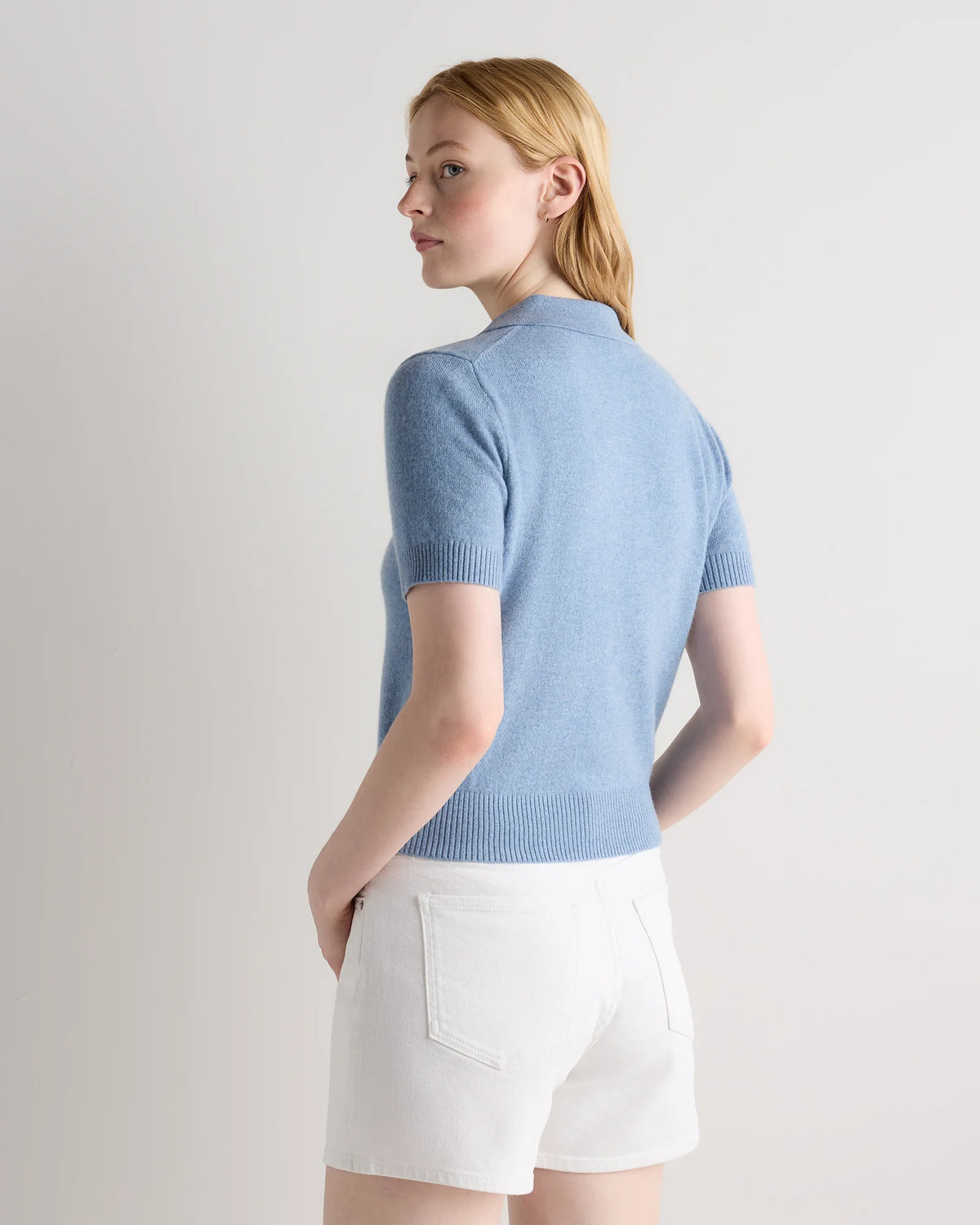 Mongolian Cashmere Short Sleeve Polo - XS / Oatmeal