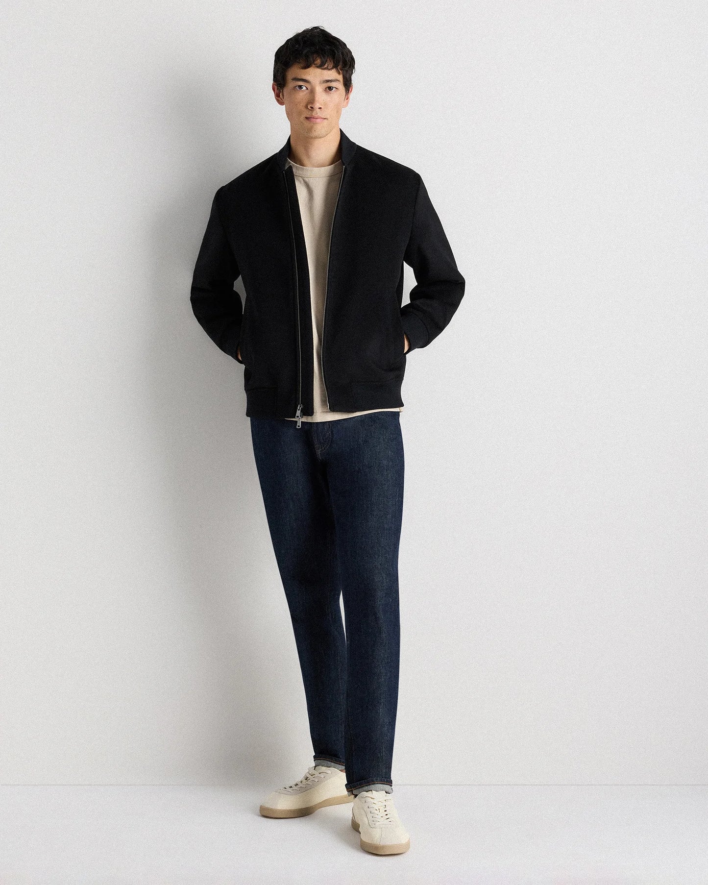 100% Mongolian Cashmere Bomber Jacket - S / Black