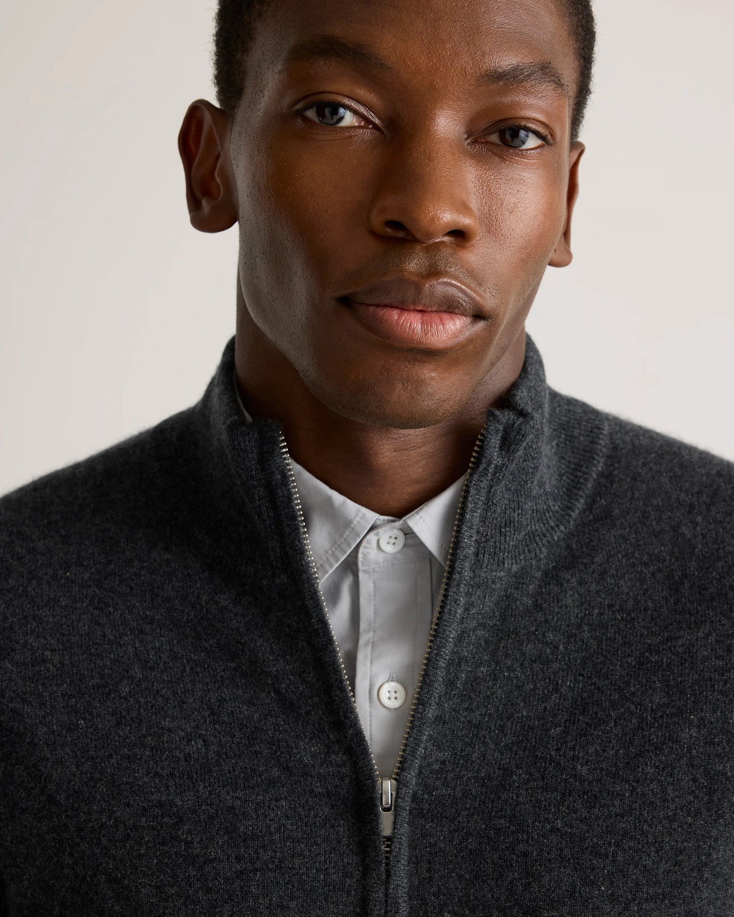 Mongolian Cashmere Full Zip Sweater - S / Teak