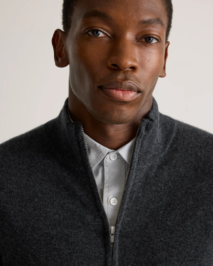 Mongolian Cashmere Full Zip Sweater - S / Teak