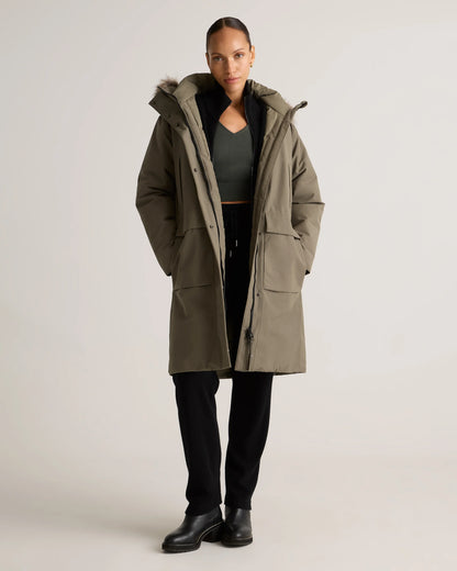 Responsible Down Hooded Long Parka - XS / Storm Blue