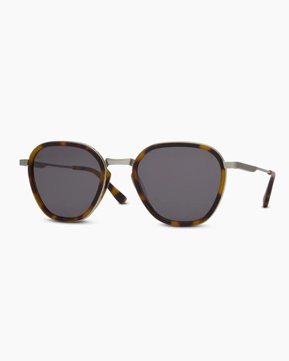 Madrid Polarized Stainless Steel Sunglasses - Standard / Silver/Ginger Tortoise with Green lens