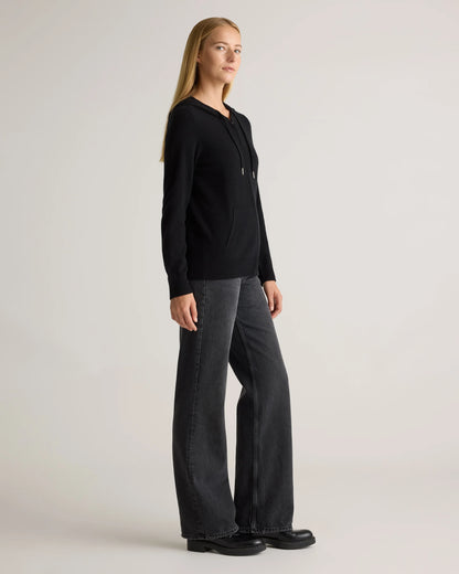 Mongolian Cashmere Full-Zip Hoodie - XS / Heather Grey
