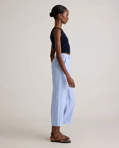 100% European Linen Pants - XS / White