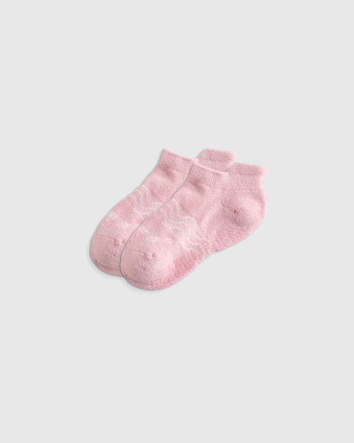 Organic Cotton Gripper Ankle Socks 8-Pack - 12M-24M / Pink/White Multi