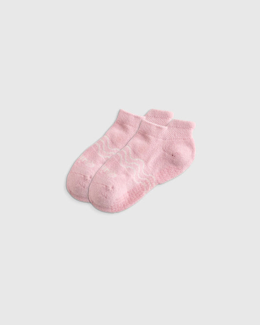 Organic Cotton Gripper Ankle Socks 8-Pack - 12M-24M / Pink/White Multi