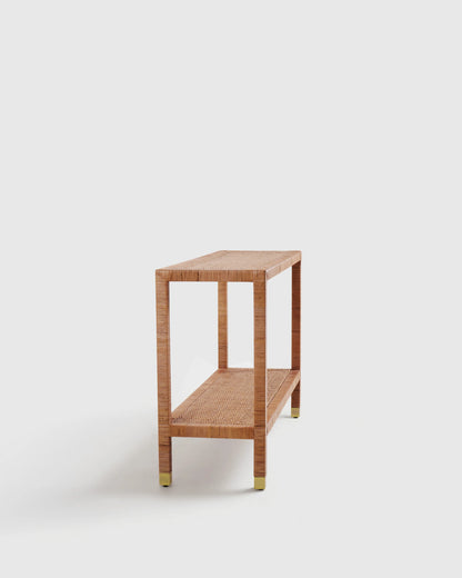 Handwoven Rattan Console Table - One Size / Natural