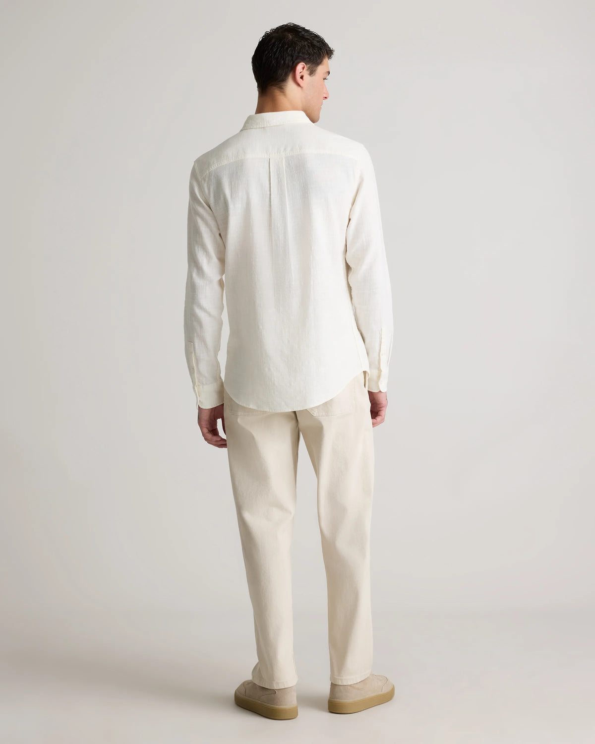Organic Cotton Stretch Selvage Shirt - S / Mini Blue Stripe