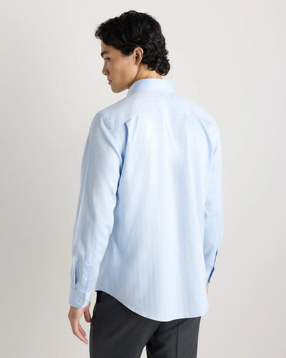 Supima Cotton Herringbone Dress Shirt - S / Blue Stripe