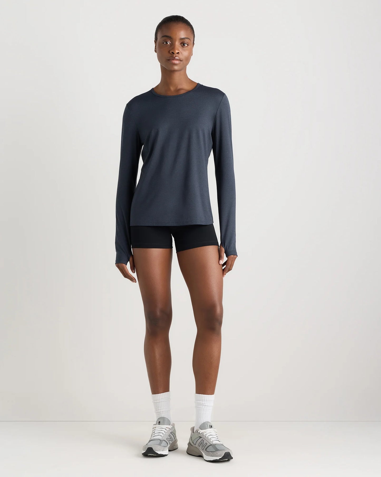 Flowknit Breeze Long Sleeve Top - XS / Heather Deep Navy