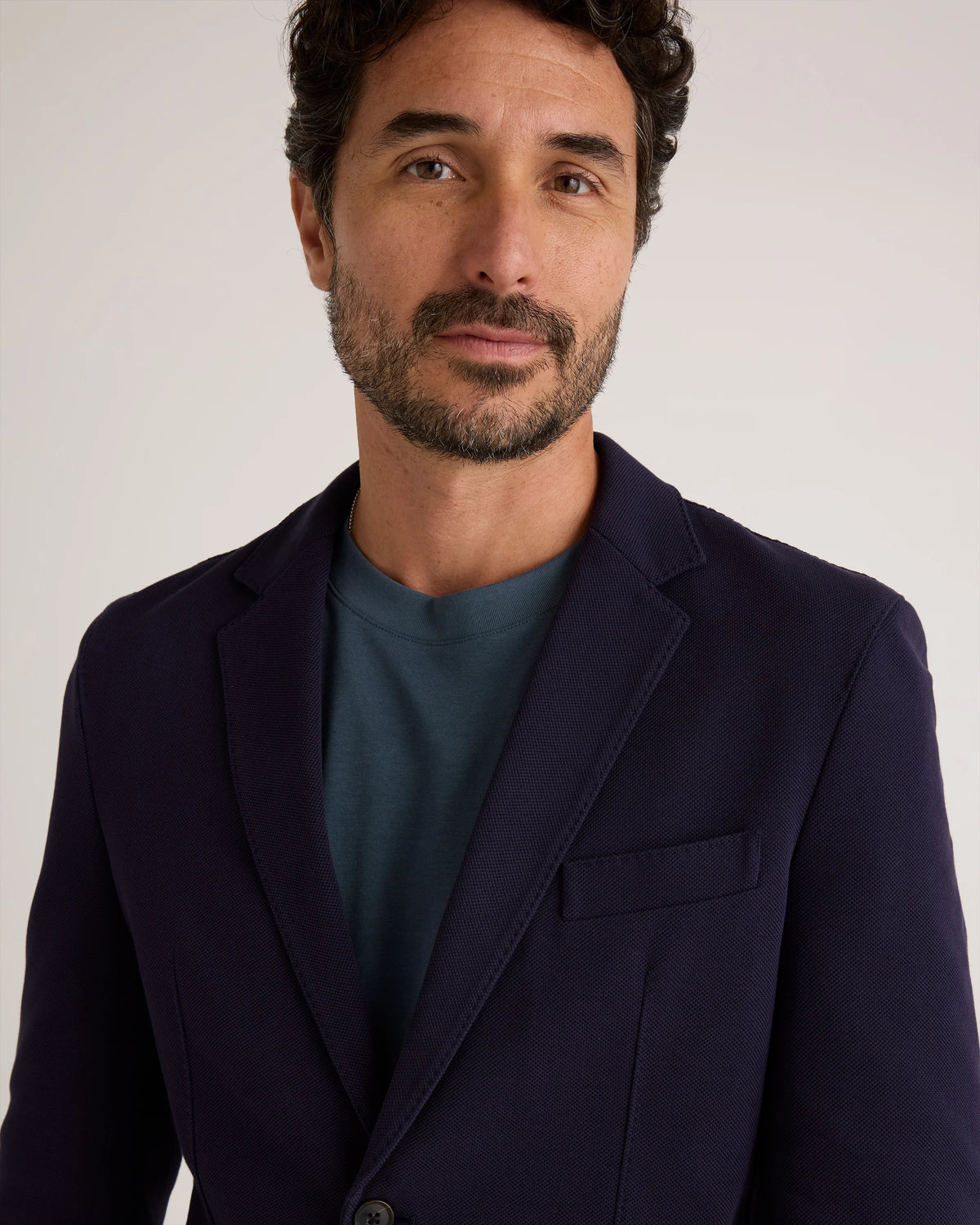 Cotton Pique Knit Blazer - XS / Heather Charcoal