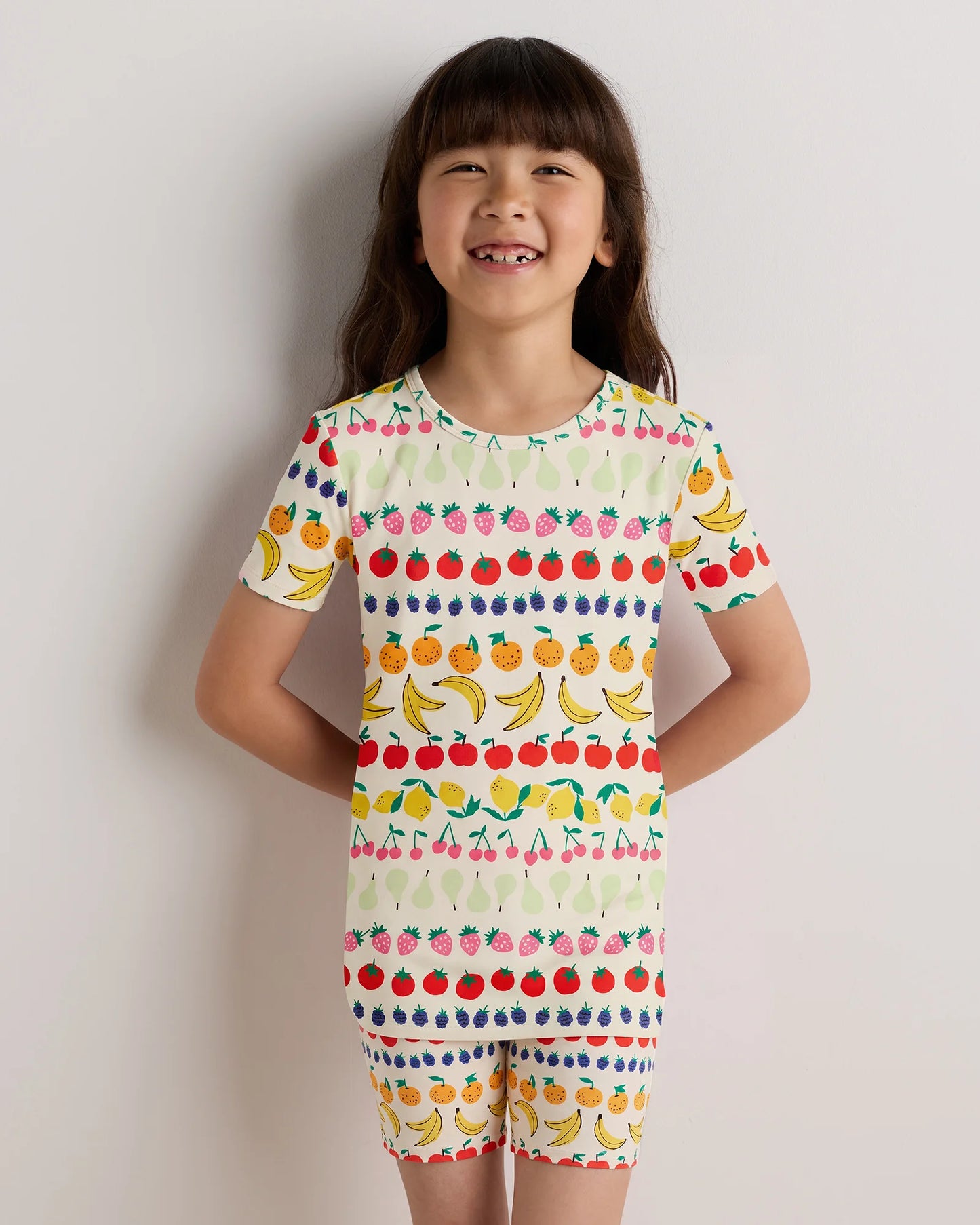 Bamboo Short Sleeve and Shorts Pajama Set - 6 / Lavender Hearts