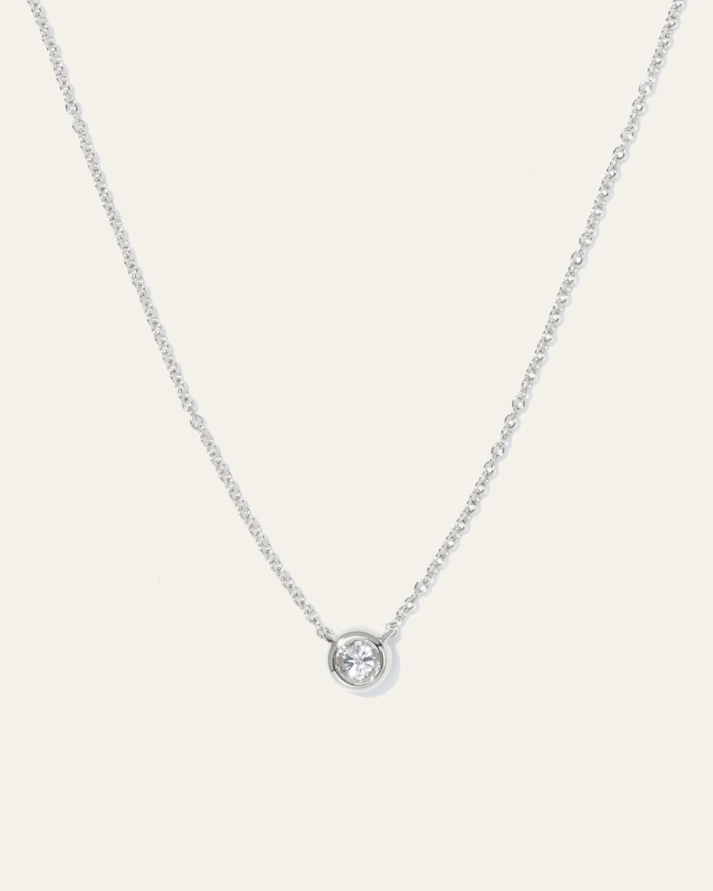 14K Gold Diamond Bezel Necklace - One Size / Yellow Gold